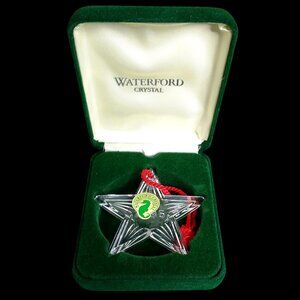 Vtg 1995 Waterford Crystal Ornament Star Disc Christmas Memories Ireland BOXED